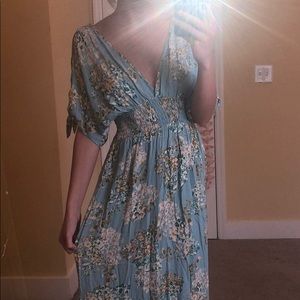 blue floral maxi dress